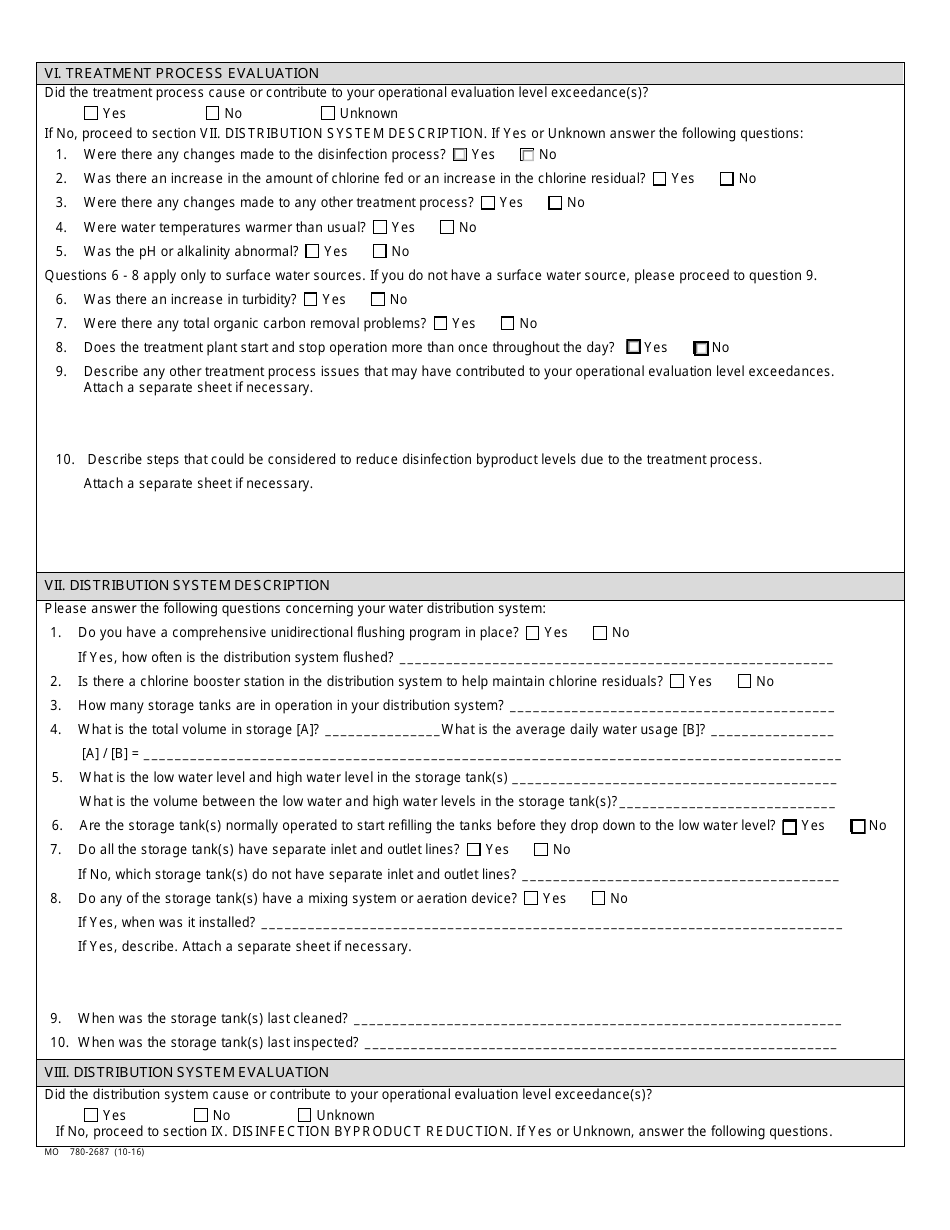 Form MO780-2687 Stage 2 Disinfectants and Disinfection Byproduct Rule Operational Evaluation Level (Oel) Report - Missouri, Page 3