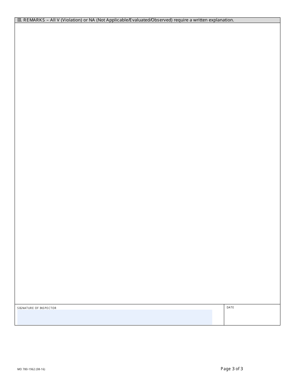 Form MO780-1962 Scrap Tire Processor Inspection Checklist - Solid Waste Management Program - Missouri, Page 3