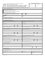 Form MO780-2697 Application for Change of Name or Address for Your Missouri State Operating Permit - Water Protection Program - Missouri