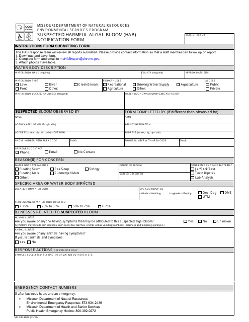 Form MO780-2827  Printable Pdf