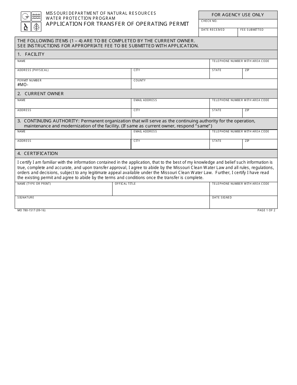 Form MO780-1517 - Fill Out, Sign Online and Download Fillable PDF ...