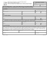 Form MO780-1517 Application for Transfer of Operating Permit - Water Protection Program - Missouri