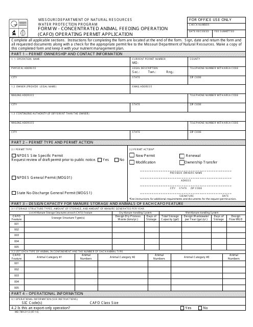 Form MO780-2112 (W)  Printable Pdf