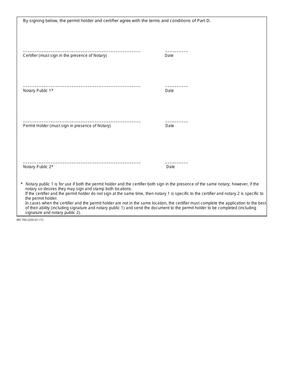 Form MO780-2204 Edmr Permit Holder and Certifier Registration - Water Protection Program - Missouri, Page 3