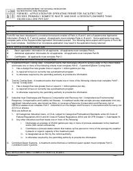 Form B2 (MO780-1805) &quot;Application for Operating Permit for Facilities That Receive Primarily Domestic Waste and Have a Design Flow More Than 100,000 Gallons Per Day - Water Protection Program&quot; - Missouri