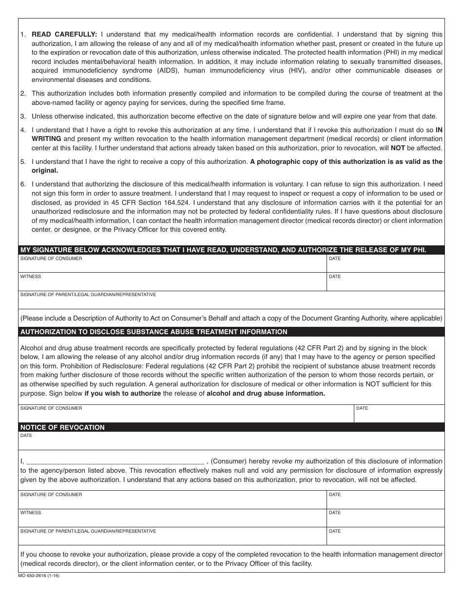 Form Mo650 2616 Fill Out Sign Online And Download Fillable Pdf Missouri Templateroller 1305