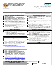 Document preview: Form CD-148 Request for Information - Missouri