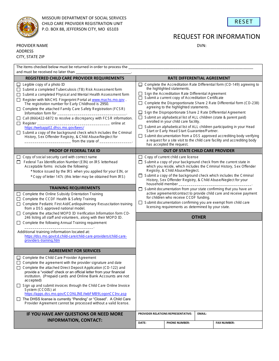 Form CD148 Fill Out, Sign Online and Download Fillable PDF, Missouri Templateroller