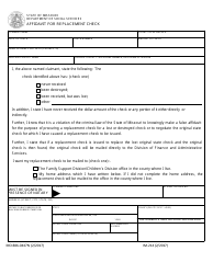 Document preview: Form MO886-0447N (IM-214) Affidavit for Replacement Check - Missouri