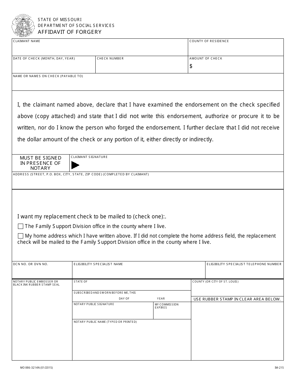 Affidavit Of Forgery Template 1008