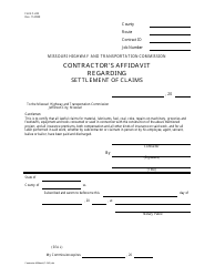 Document preview: Form C-242 Contractor's Affidavit Regarding Settlement of Claims - Missouri