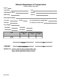 Form OJT-2 &quot;Contractor's Monthly Trainee Report&quot; - Missouri