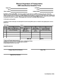 Form ECR-100 &quot;Dbe Identification Submittal Form&quot; - Missouri