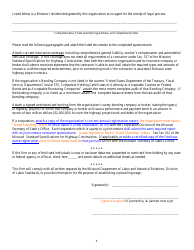 Prequalification Contractor Questionnaire Form - Missouri, Page 4