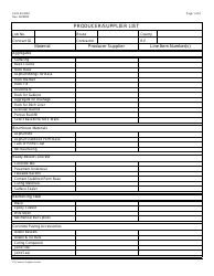 Form AS3220 &quot;Producer/Supplier List&quot; - Missouri