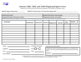 Form RS-1040 (1) &quot;Section 1040, 1043, and 1044 Shipping Report Form&quot; - Missouri