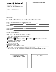 Document preview: Rule Transmittal Form - Missouri