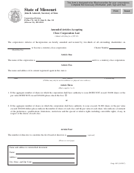 Document preview: Form CORP.43C Amended Articles Accepting Close Corporation Law - Missouri