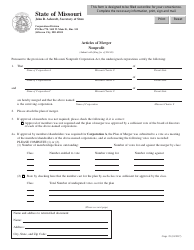 Document preview: Form CORP.39 Articles of Merger - Nonprofit - Missouri