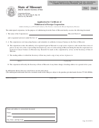 Document preview: Form CORP.48 Application for Certificate of Withdrawal of Foreign Corporation - Missouri