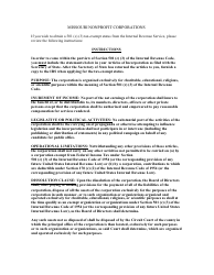 Form CORP.52 &quot;Articles of Incorporation of a Nonprofit Corporation&quot; - Missouri, Page 3