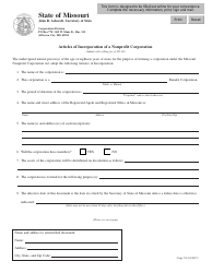 Form CORP.52 &quot;Articles of Incorporation of a Nonprofit Corporation&quot; - Missouri, Page 4