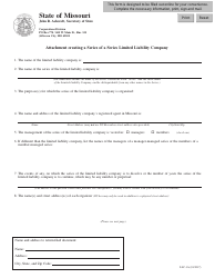 Document preview: Form LLC-1A Attachment Creating a Series of a Series Limited Liability Company - Missouri