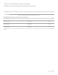 Form LLC-1A Attachment Creating a Series of a Series Limited Liability Company - Missouri, Page 2