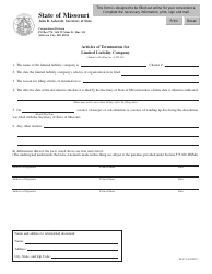 Form LLC-5 &quot;Articles of Termination for Limited Liability Company&quot; - Missouri