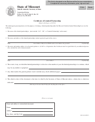 Form LP-41 Certificate of Limited Partnership - Missouri