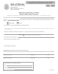 Document preview: Form LP24 Application for Registration of a Missouri Limited Liability Limited Partnership - Missouri