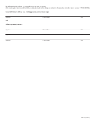 Form LP-44 Amendment of Certificate of Limited Partnership - Missouri, Page 2