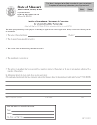 Document preview: Form LLP-7 Articles of Amendment / Statement of Correction for a Limited Liability Partnership - Missouri