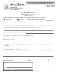 Form LLP-6 &quot;Application for Registration of a Limited Liability Partnership&quot; - Missouri