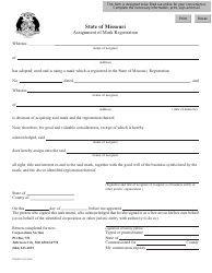 Form TMSM30 Assignment of Mark Registration - Missouri
