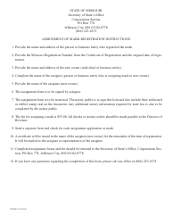 Form TMSM30 Assignment of Mark Registration - Missouri, Page 2