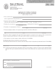 Form CA42 Application for Certificate of Authority for a Foreign Cooperative Association - Missouri, Page 2