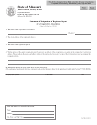 Document preview: Form CA59B Statement of Resignation of Registered Agent of a Cooperative Association - Missouri