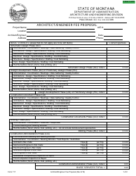 Document preview: Form 117 Architect/Engineer Fee Proposal - Montana