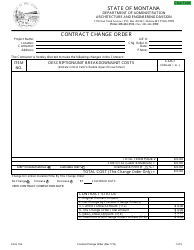 Form 104 &quot;Contract Change Order&quot; - Montana