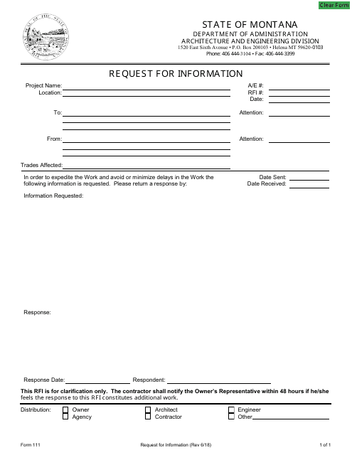 Form 111  Printable Pdf