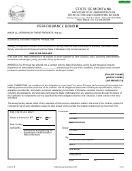 Document preview: Form 112 Performance Bond - Montana