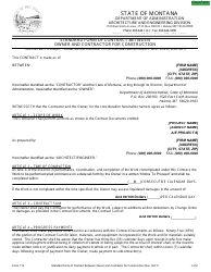 Form 110 Standard Form of Contract Between Owner and Contractor for Construction - Montana