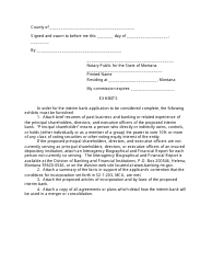 Interim Bank Charter Application - Montana, Page 2