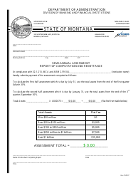Document preview: Semi-annual Assessment Report of Computation and Remittance - Montana
