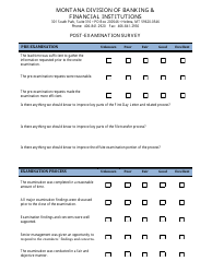 Post-examination Survey Form - Montana