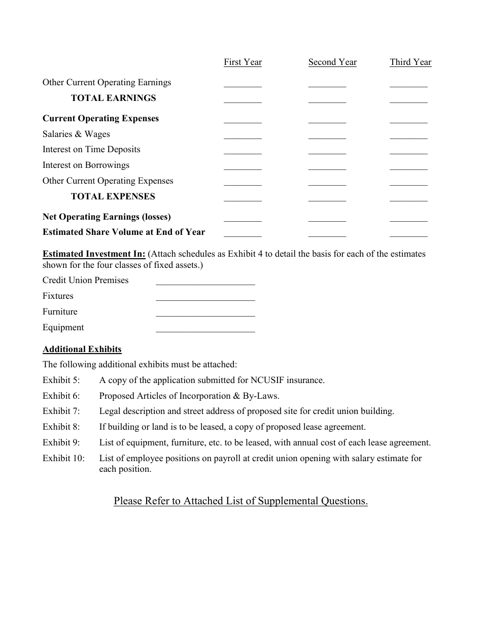 Application for a Certificate of Authorization to Organize a New Montana Credit Union - Montana, Page 2