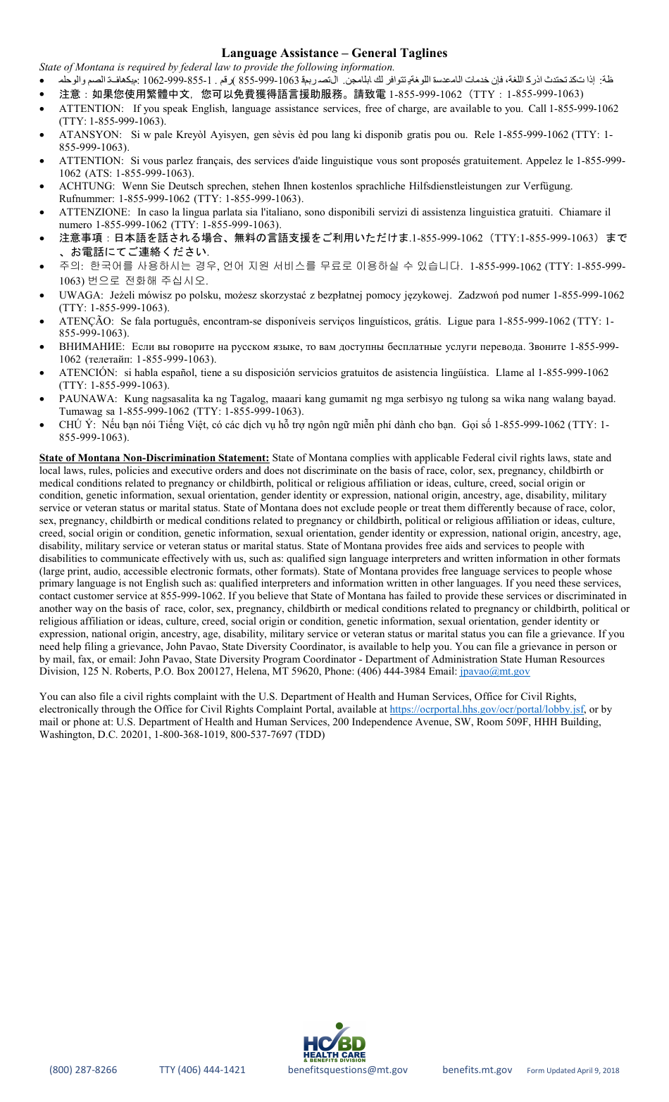 New Employee Enrollment Form - Montana, Page 4