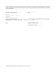 Authorization to Release Confidential Health and Claim Information, Page 2