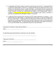 Authorization for the Release of Confidential Information - Montana, Page 2